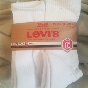 Levi's Full Cushion Men White Socks 10Pair Value!!